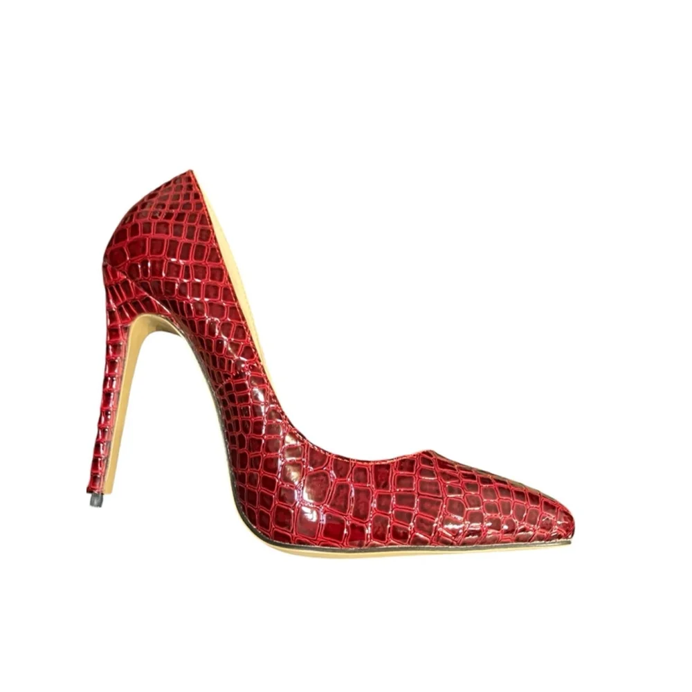 LOSLANDIFEN Red Faux Reptile Size 37/6.5 US